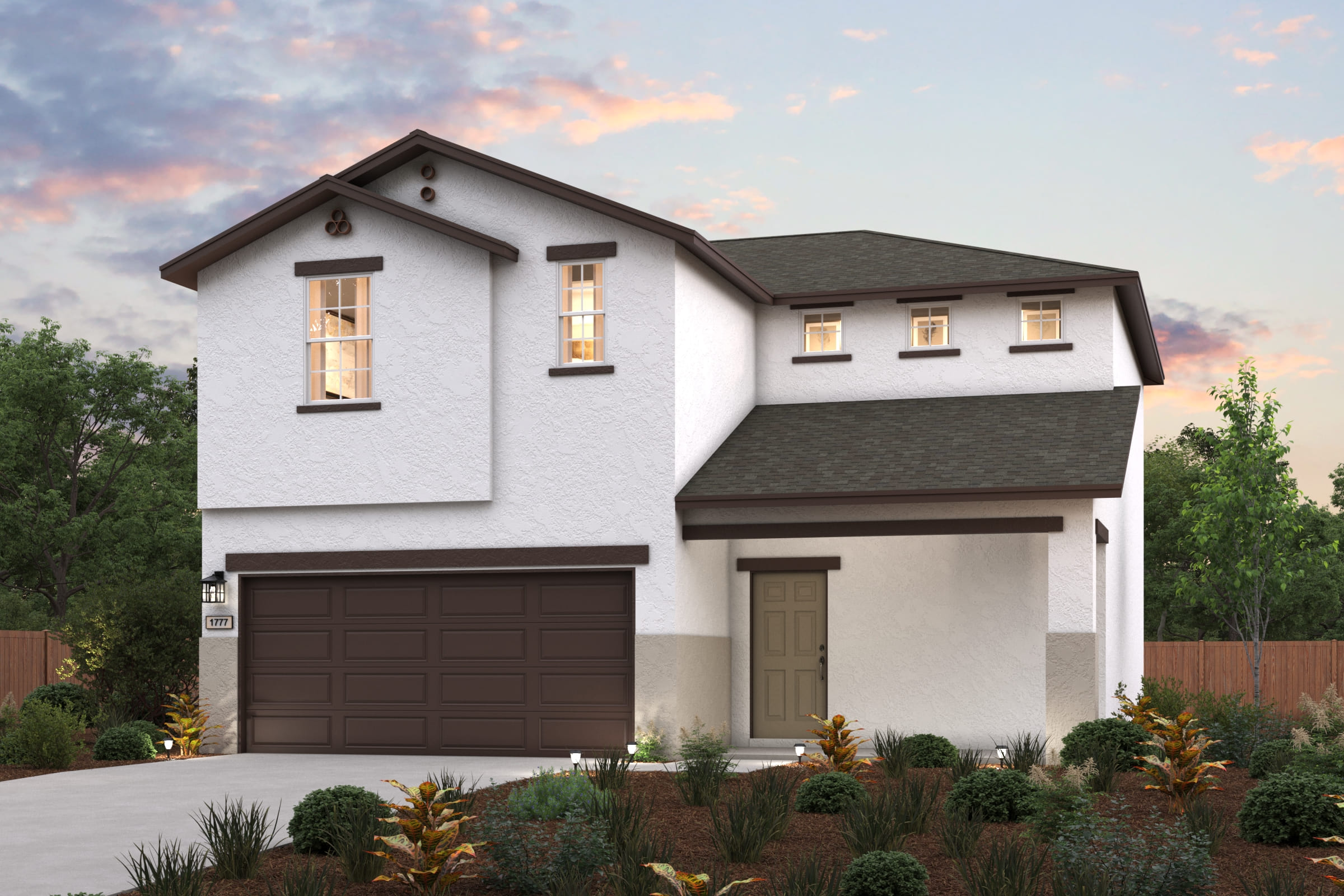 A house with a garage.