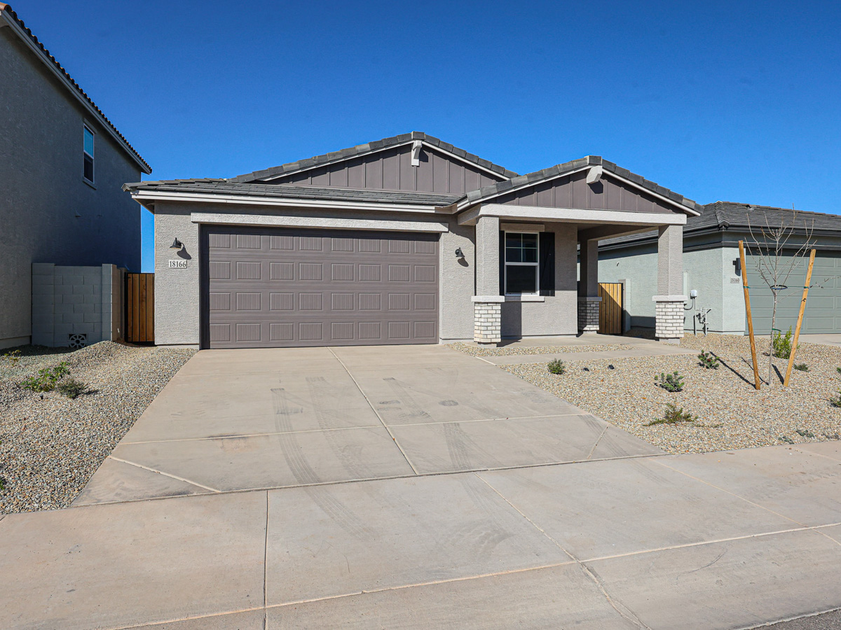 A house with a garage.
