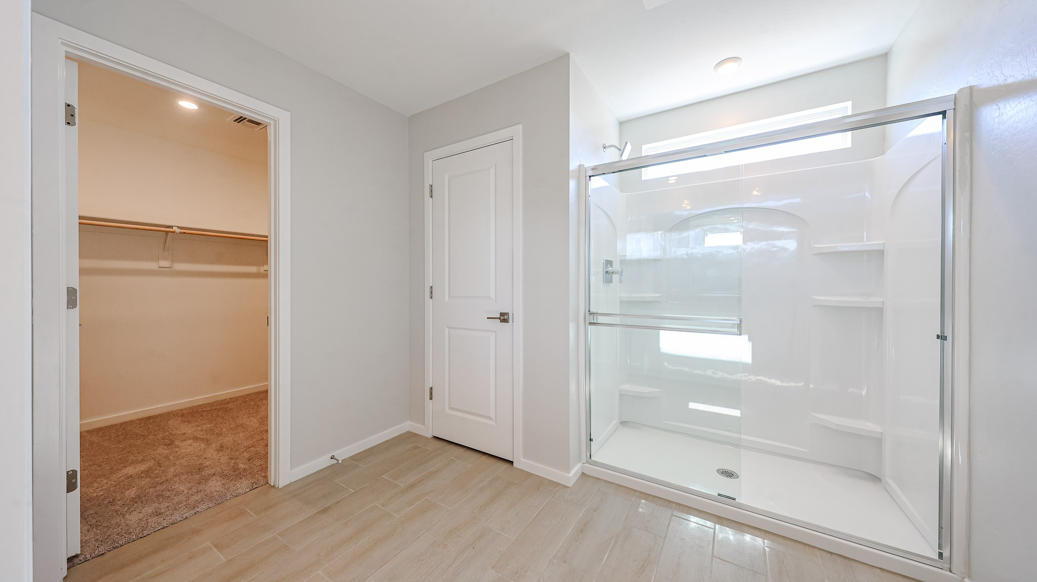 A room with white doors.