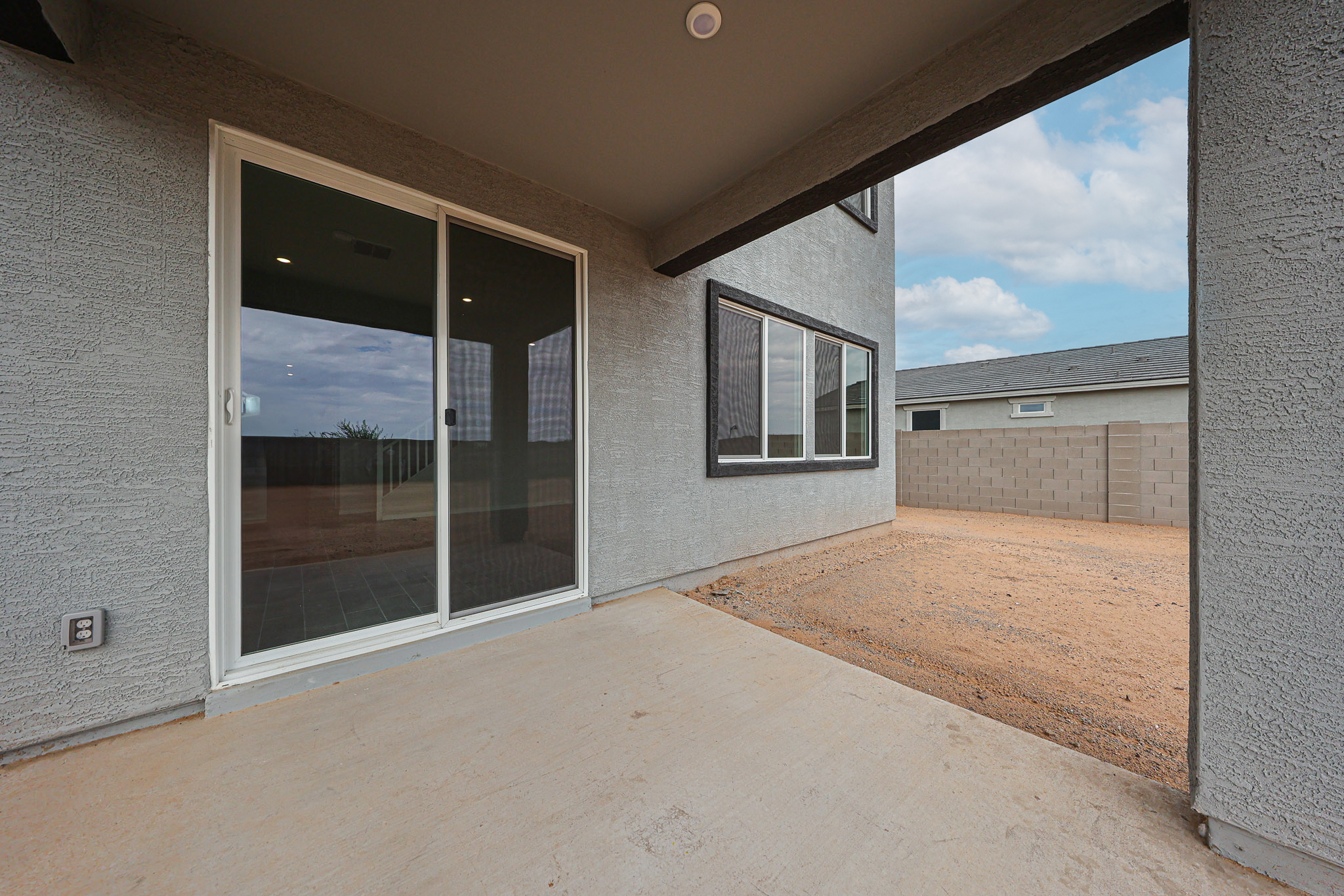 A room with a large window.