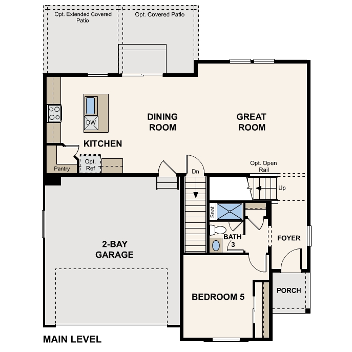 Diagram, engineering drawing. Powell Floorplan, Main Level