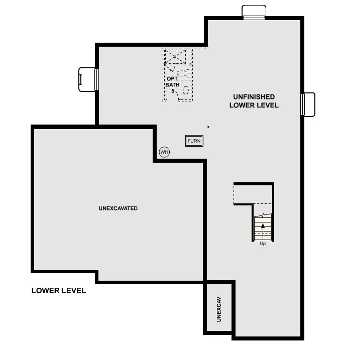 Diagram. Shenandoah Floorplan, Standard Basement