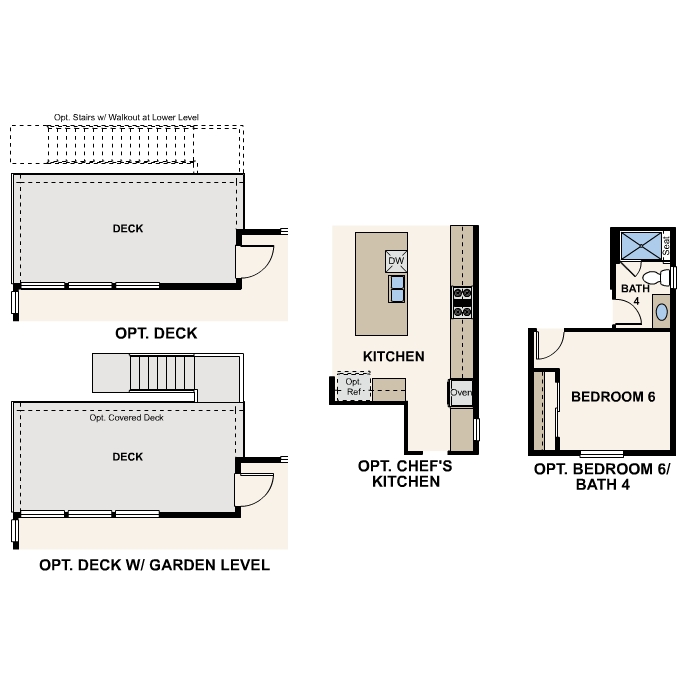 Diagram, engineering drawing. Shenandoah Floorplan, Main Level Options