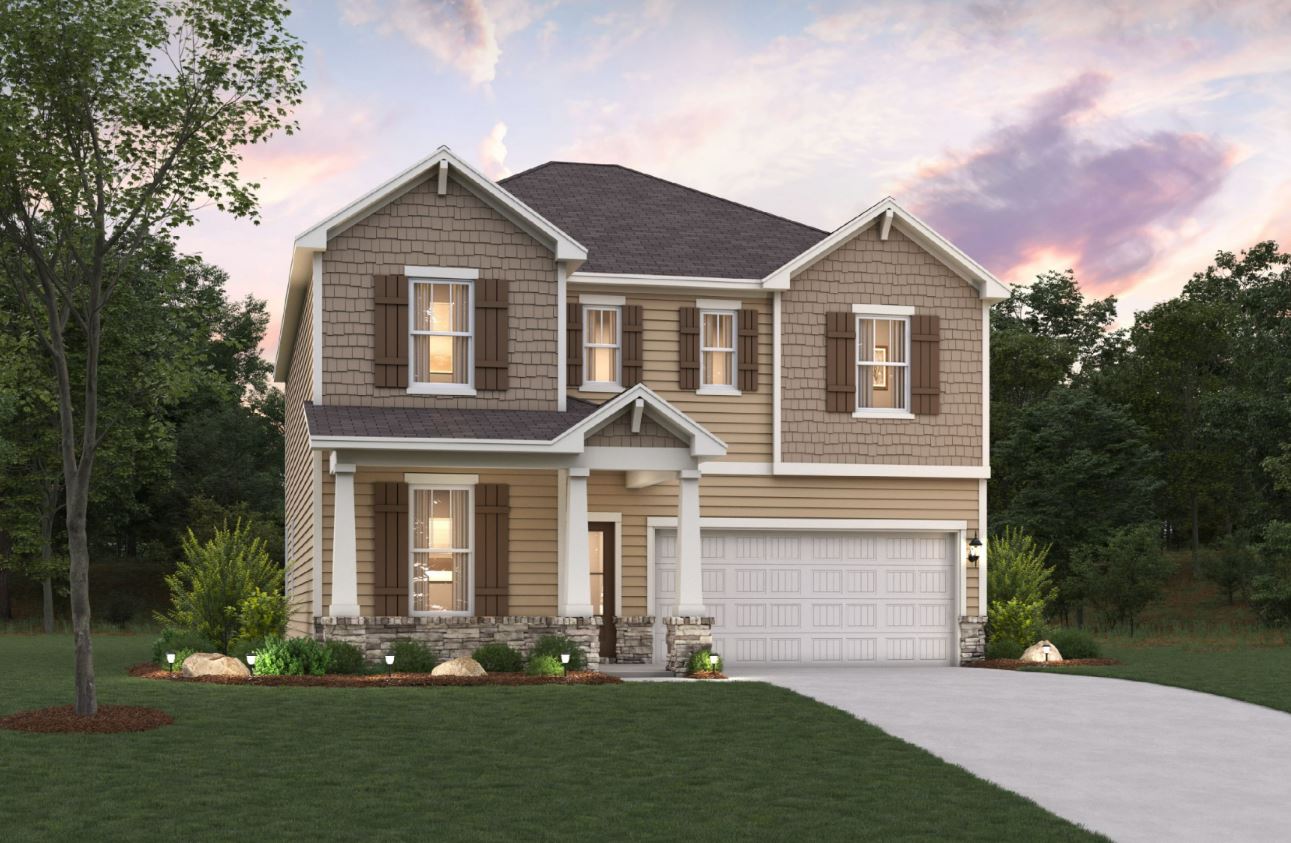 A house with a driveway.