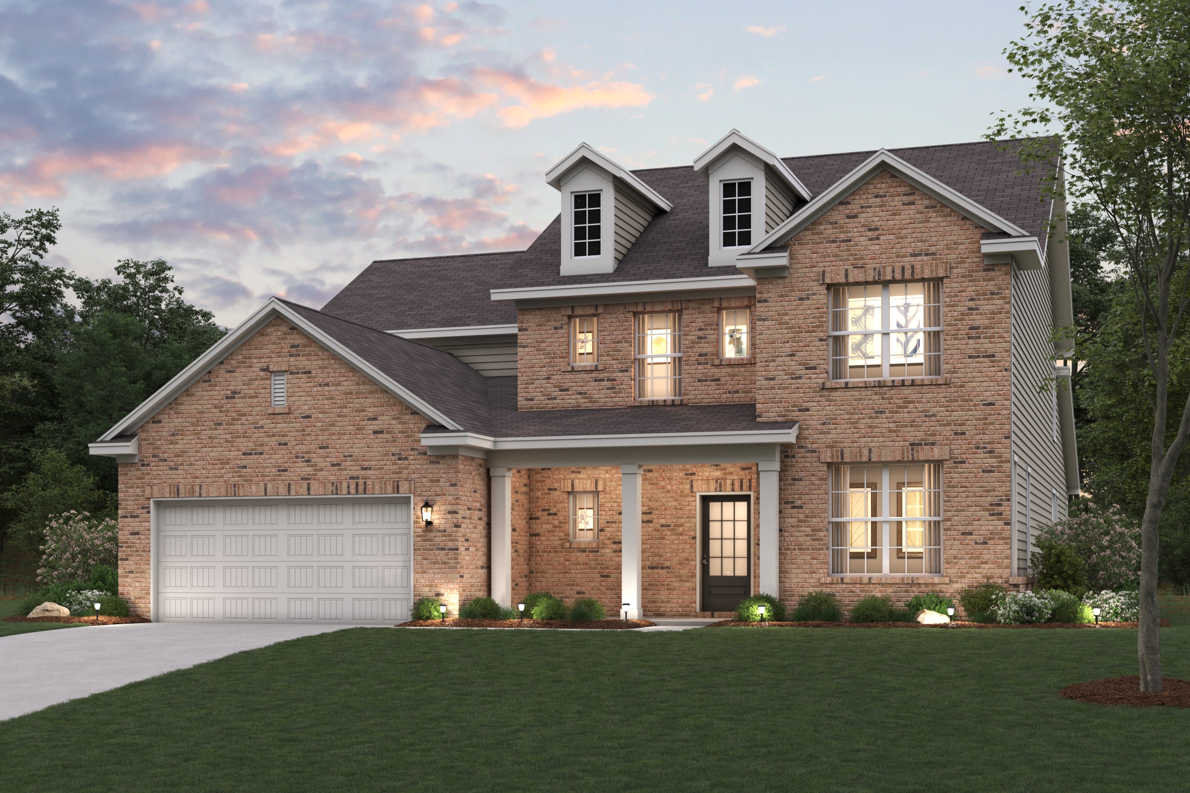 A large brick house.