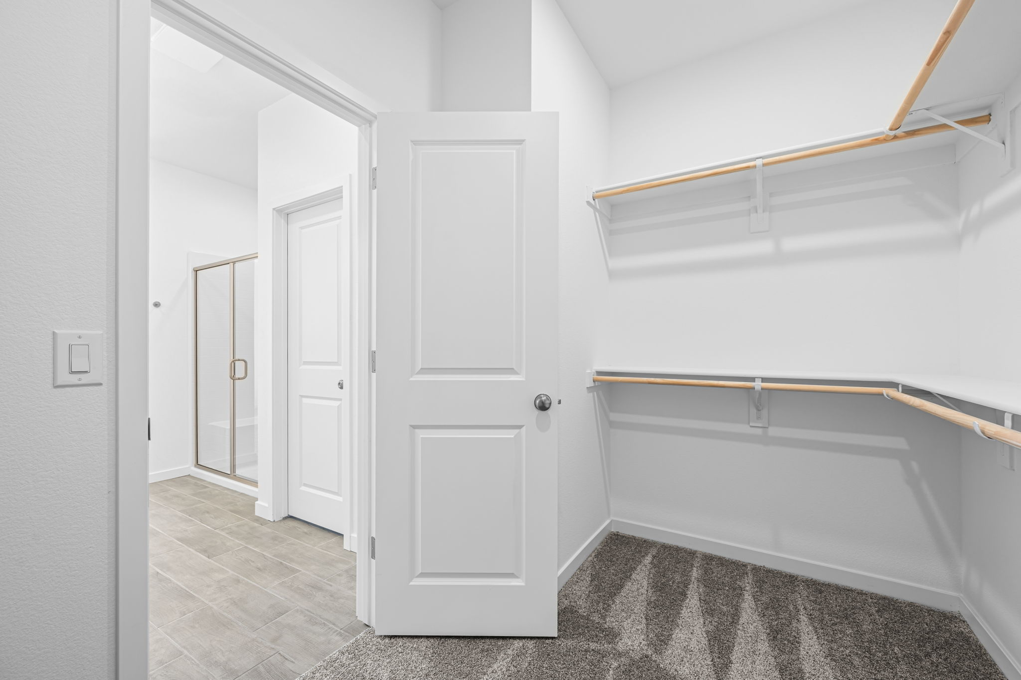 A room with white doors.