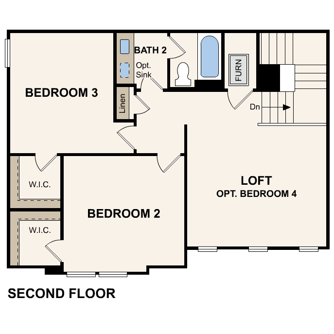 Meadowlark floor plan, second floor
