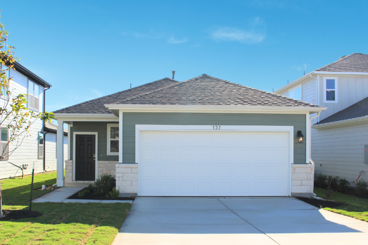 A house with a garage.