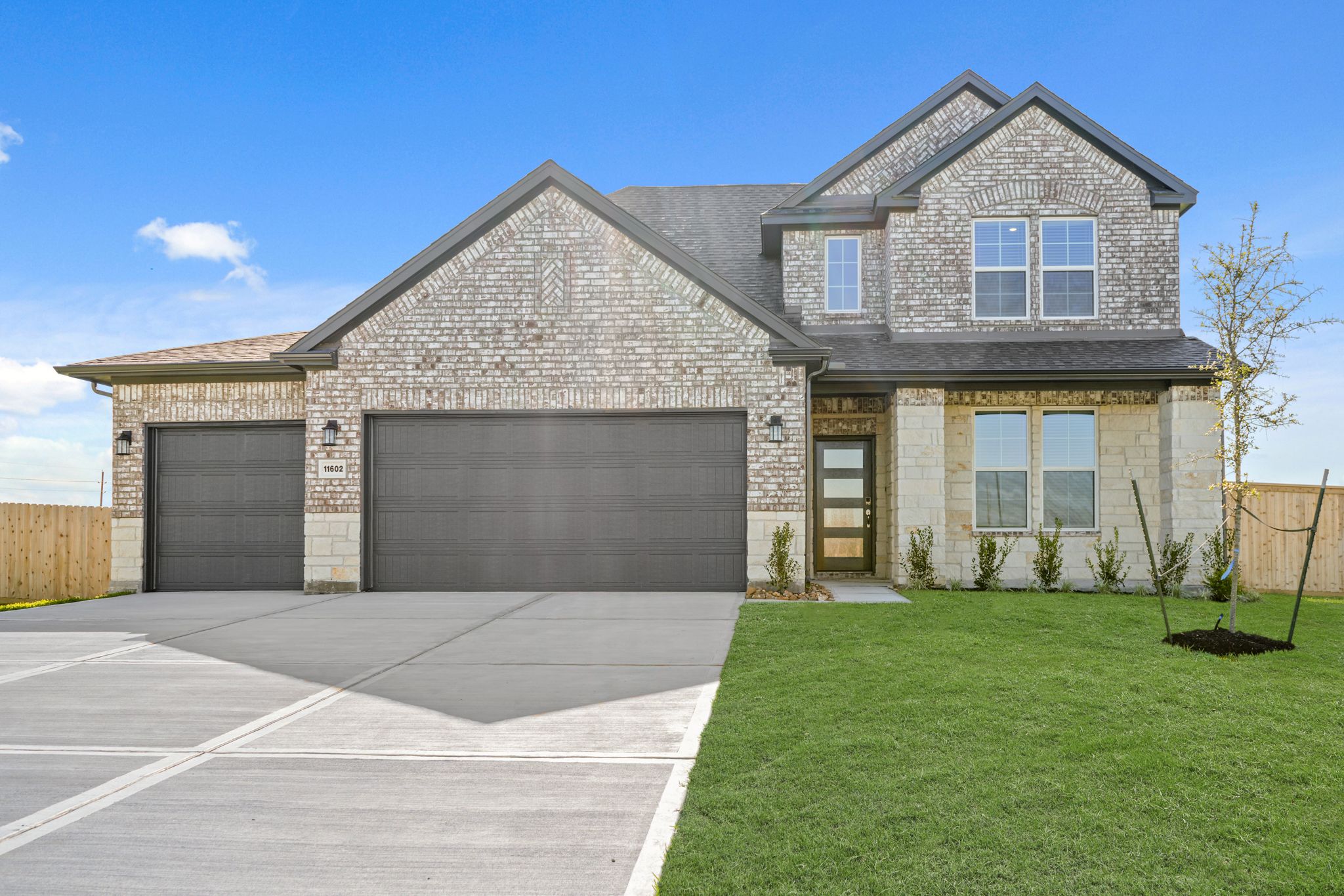 A house with a garage.