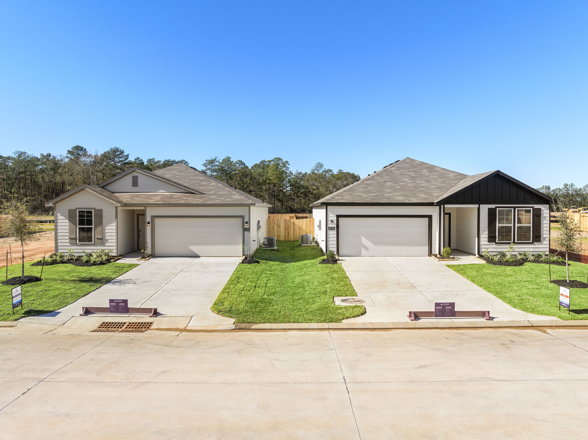 A house with a driveway.