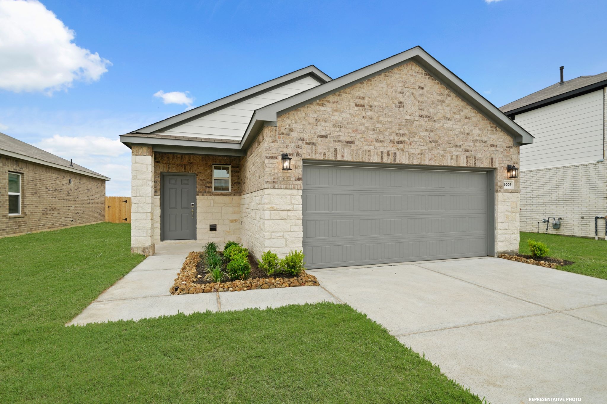 A house with a garage.