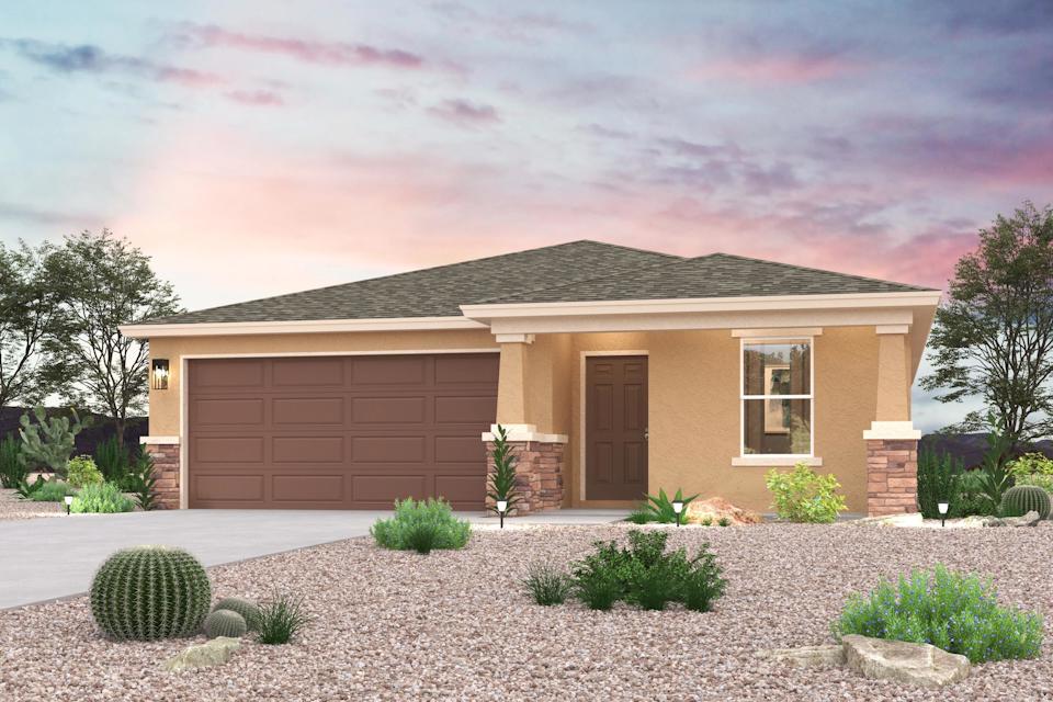 A house with a garage.