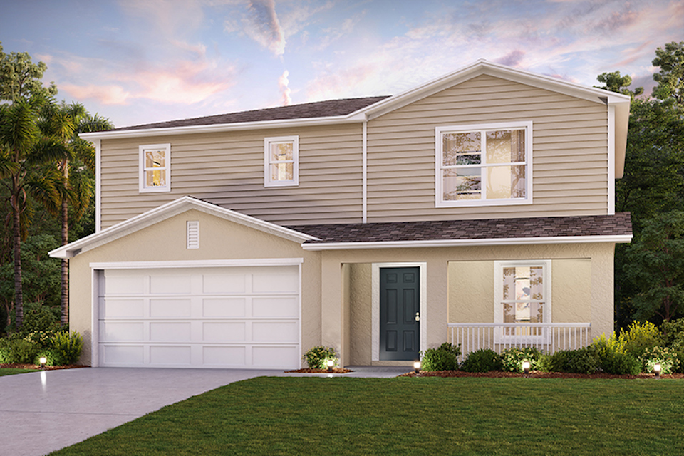 A house with a garage.