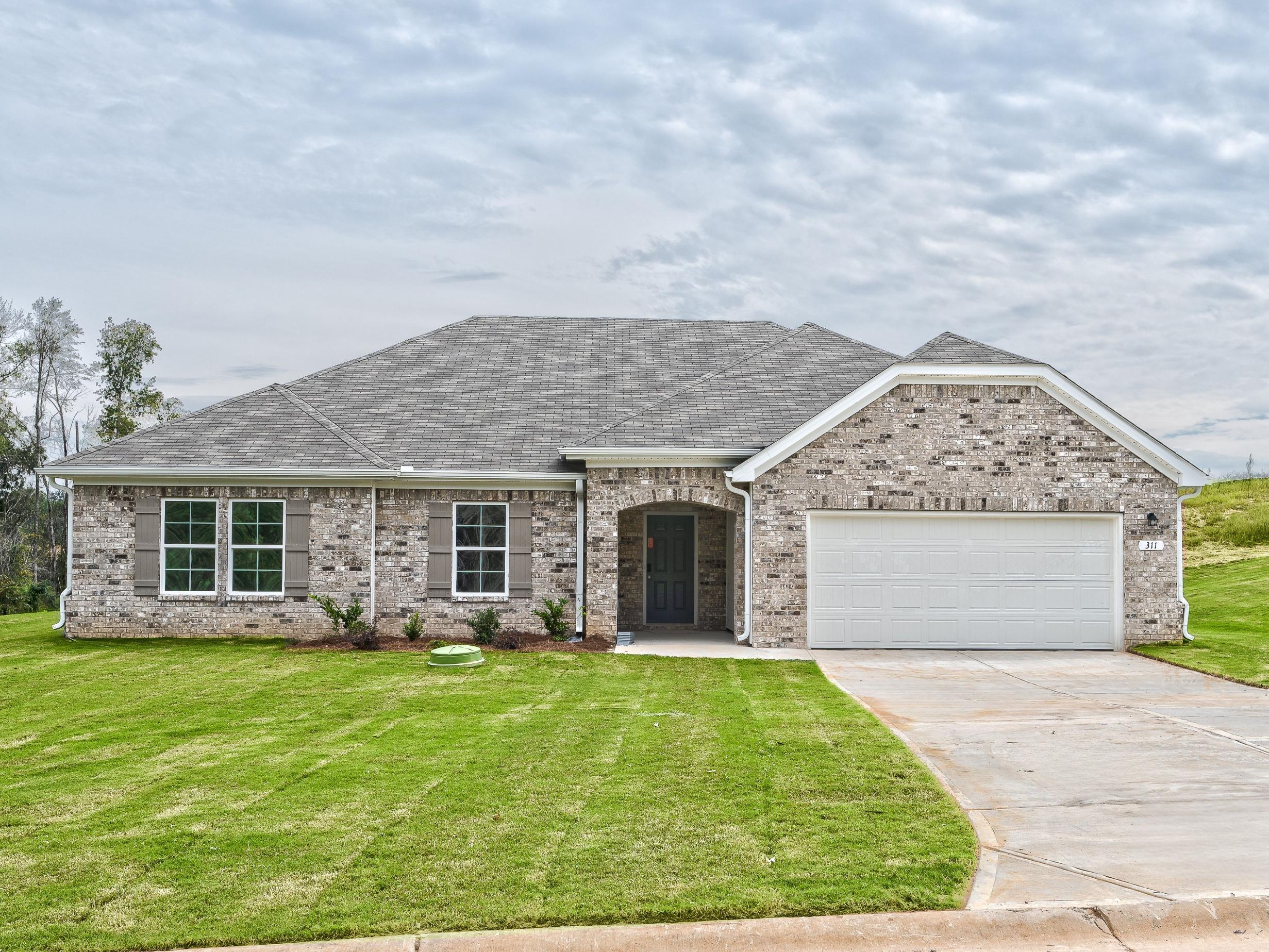 A house with a garage.