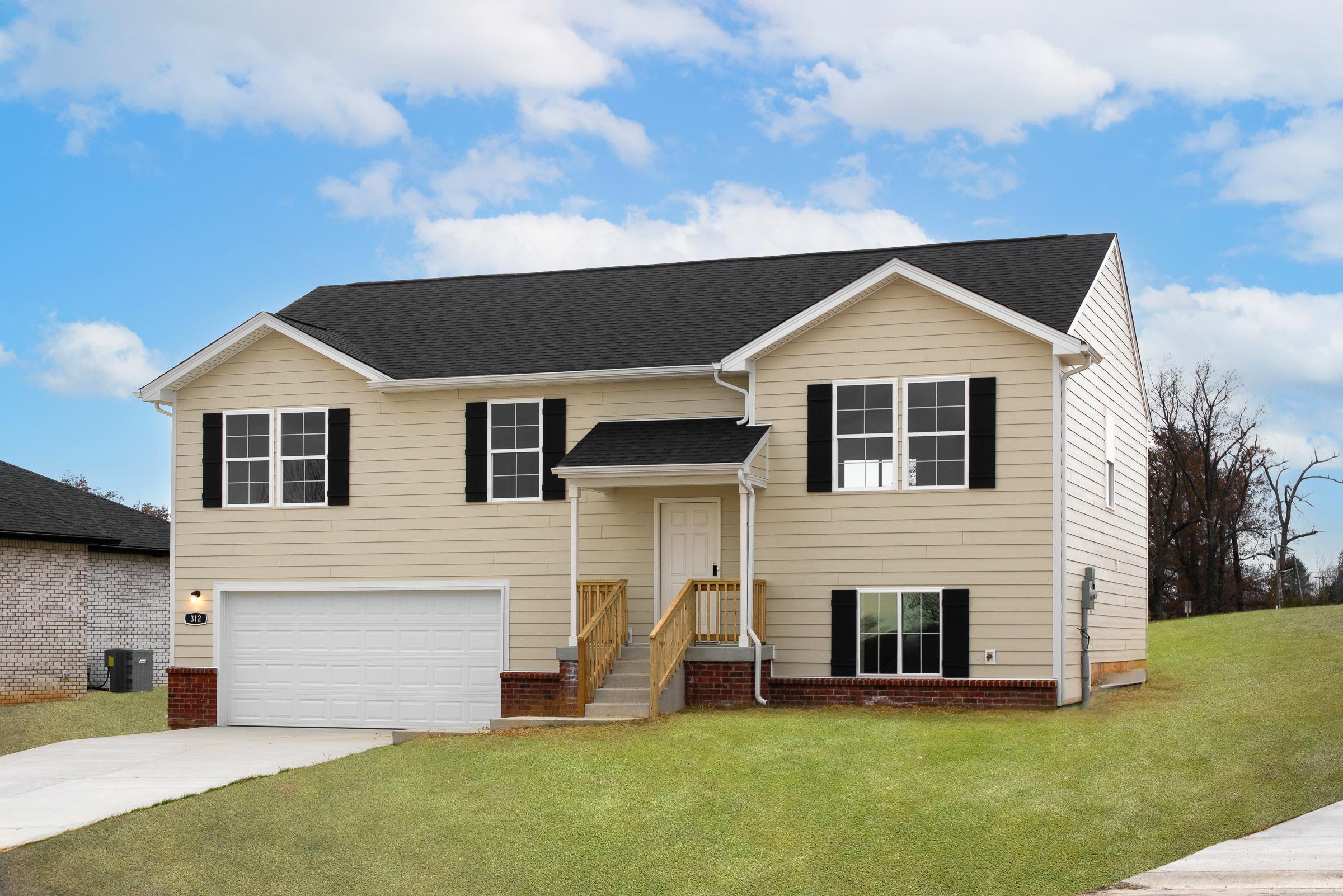 A house with a garage.