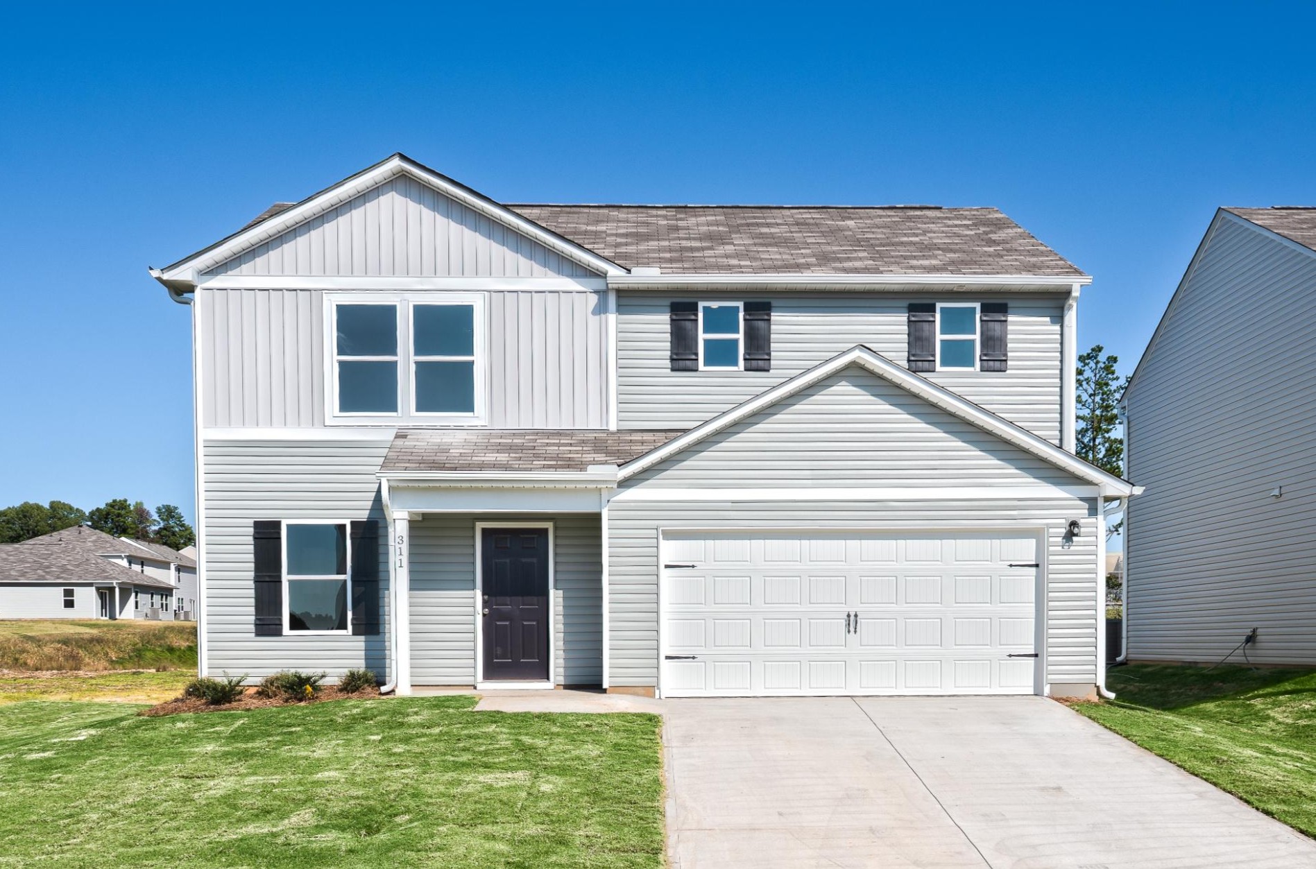 A house with a garage.